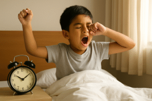 सुबह उठता भारतीय बच्चा