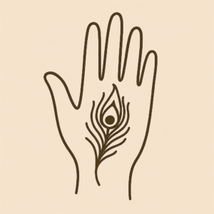 बच्चों के लिए सुंदर मयूर पंख मेहंदी डिज़ाइन।