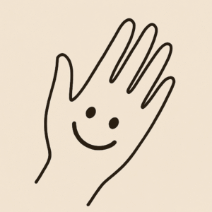 बच्चों के हाथ पर सिंपल स्माइली फेस मेहंदी डिज़ाइन।