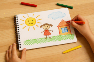 बच्चों की ड्रॉइंग - रंगीन चित्र